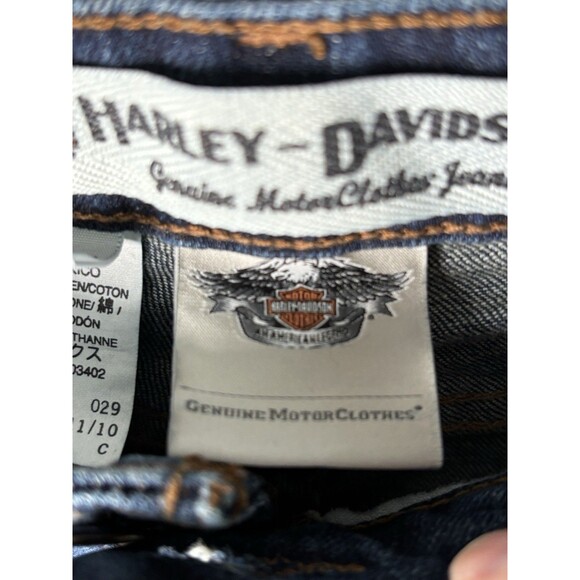 Harley Davidson Jeans Womens 10 Blue Straight Denim Motorcycle Biker regular - Picture 11 of 16